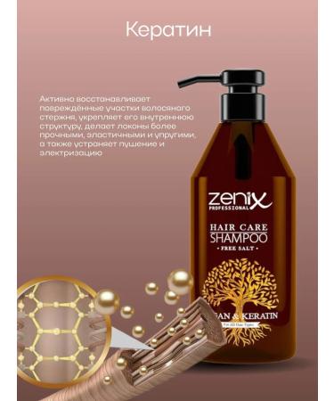 Zenix Hair shampoo with argan oil and keratin 1 liter - Buy Online on GoSupps.com