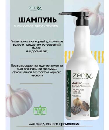 Zenix Professional hair shampoo (black garlic) 1l - Buy Online on GoSupps.com