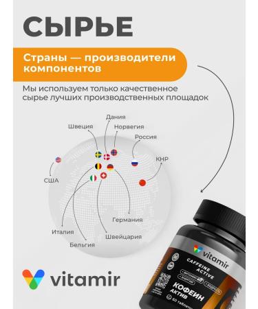 VITAMIR PRO Caffeine for vivacity and energy 60 tablets - Buy Online on GoSupps.com