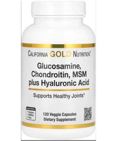 California Gold Nutrition Glucosamine Chondroitin MSM Plus Hyaluronic Acid 120 Caps