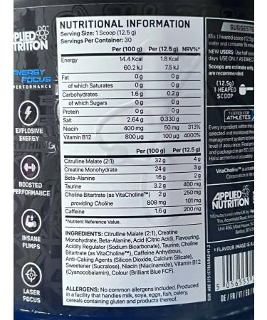 APPLIED NUTRITION The a.b.e 30 portions Blue Raspberry. - Buy Online on GoSupps.com