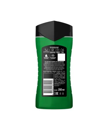 AKC Shower gel and shampoo 3v1 Power of male jungle 250 m - Buy Online on GoSupps.com