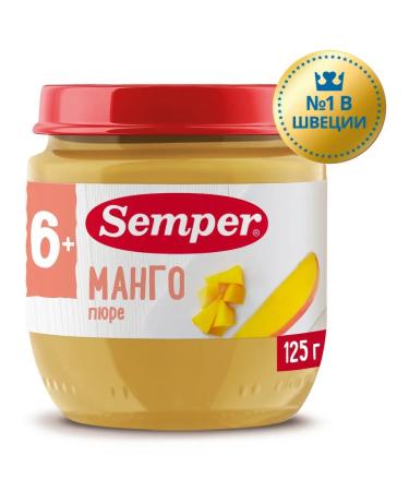 Semper Puree fruit mangoes without sugar from 6 months 125g - Buy Online on GoSupps.com