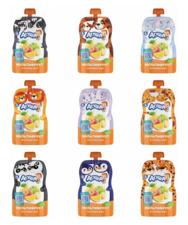 AGUSHA Puree fruit multi -chief from 6 months 90g x 10pcs - Buy Online on GoSupps.com