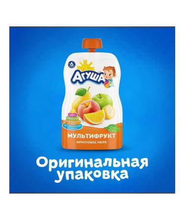 AGUSHA Puree fruit multi -chief from 6 months 90g x 10pcs - Buy Online on GoSupps.com