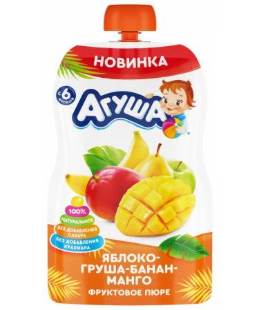 AGUSHA Puree fruit apple-brigan-Banan-mango 90g x 10pcs