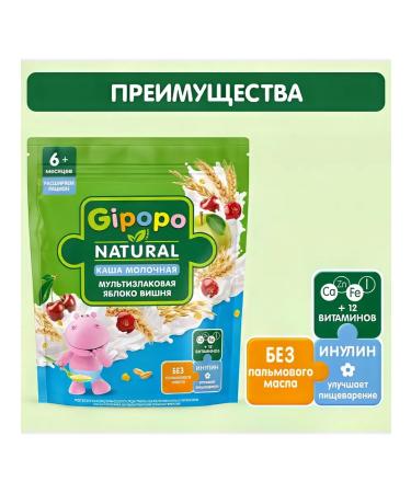 GIPOPO Porridge multi -haired apple cherry from 6 months 170g - Buy Online on GoSupps.com