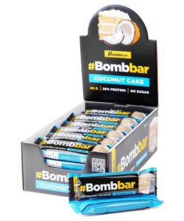 BombBar Bank Protein coconut cake chocolate without sugar 40g - Buy Online on GoSupps.com