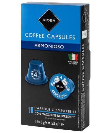 RIOBA Coffee in Armonioso capsules for coffee machines 11pcs 55GX10 pcs - Buy Online on GoSupps.com