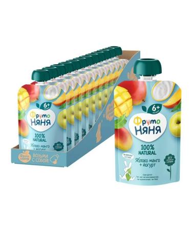 Frutonyanya Puree fruit apple-mango yogurt from 6 months 90g x 12 pcs