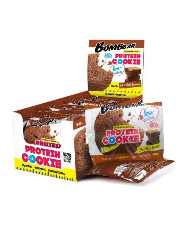 BombBar Protein Brownie cookies without sugar 40g - Buy Online on GoSupps.com