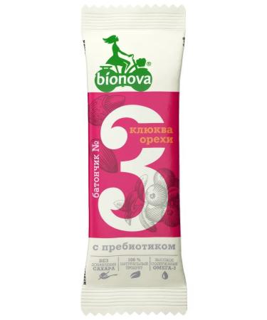 Bionova Batonchik No. 3 cranberries without sugar 35g