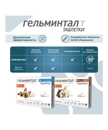 Neoterica Dog tablets of more than 10 kg from helminths 2 tab - Buy Online on GoSupps.com
