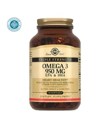 SOLGAR Triple omega-3 950mg EPK and DGK 50 capsules