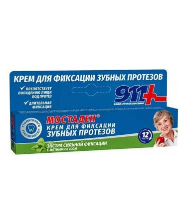911 Cream for fixing prostheses "Mostaden" 4 packages+napkin - Buy Online on GoSupps.com