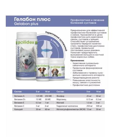 Polydex POLIDEX Vitamins for GELABON 500 Gelabon dogs - Buy Online on GoSupps.com