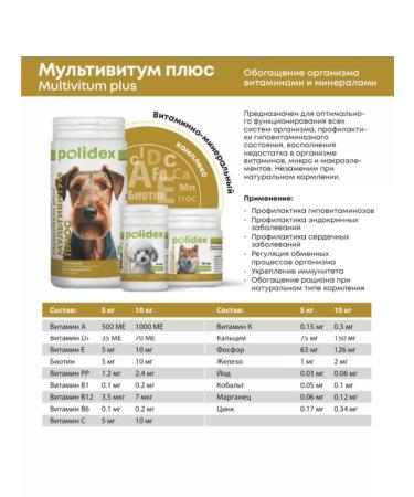Polydex Polidex Vitamins for dogs Multivitum Plus - Buy Online on GoSupps.com