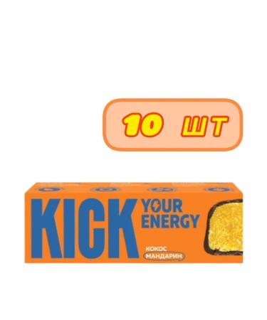 Kick Your Energy coconut bar with tangerine 45g. - 10 pcs