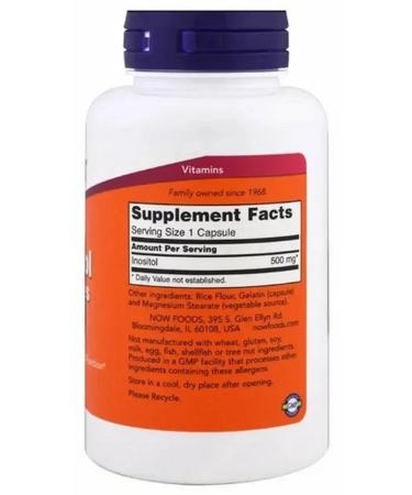Inositol Inositol 500 mg 100 capsules - Buy Online on GoSupps.com