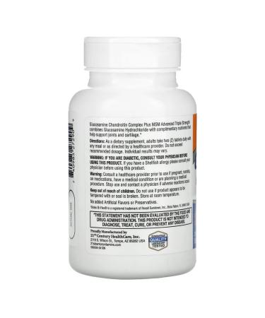 21st Century Glucosamine and chondroitin complex with MSM 80 tablets - Buy Online on GoSupps.com