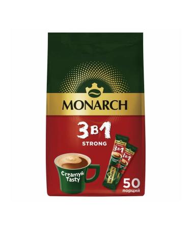 Monarch Soluble coffee 3 in 1 strong 50pcs 13 g - Buy Online on GoSupps.com