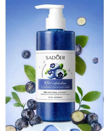 Body scrub exfoliating blueberries