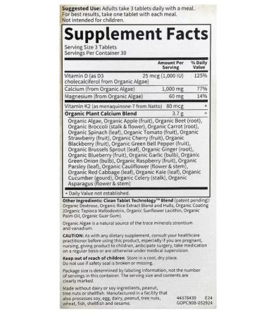 Garden of Life Organics Calcium Calcation 90 tablets - Buy Online on GoSupps.com