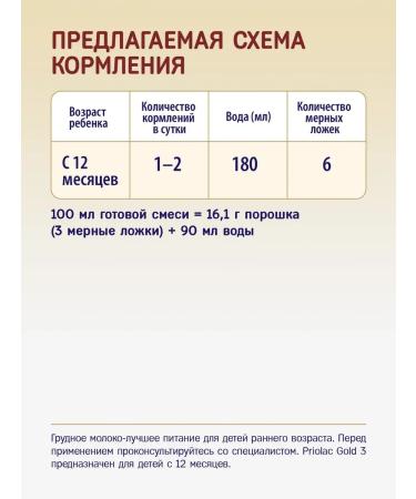 PRIOLAC Gold 3 the mixture is dry milk from 12 months 2pcs 400 g - Buy Online on GoSupps.com
