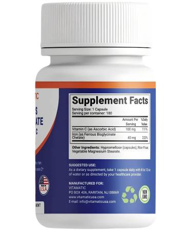 VitaMatic Iron HEALAT (bisglycinate) 325 mg 180 capsules - Buy Online on GoSupps.com