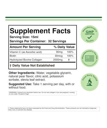 Double Wood Supplements Liquid collagen without sugar with a pear taste - Buy Online on GoSupps.com