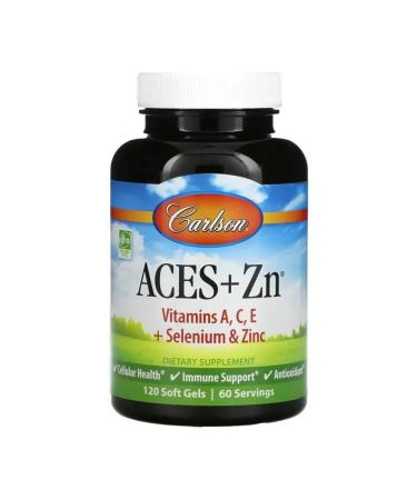 Carlson Aces + Zn Vitamins A C E + Selenium and Zinc 120 capsules