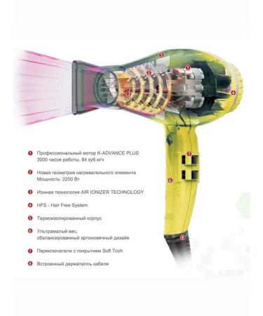 PARLUX Professional hair dryer Alyon Ionic Yellow - Buy Online on GoSupps.com
