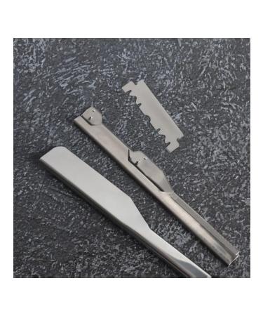 Shavette straight razor without blade white silver 2 pcs. - Buy Online on GoSupps.com