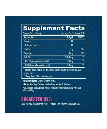 Haya Labs Fish oil omega 3 1000 mg 100 capsules - Buy Online on GoSupps.com