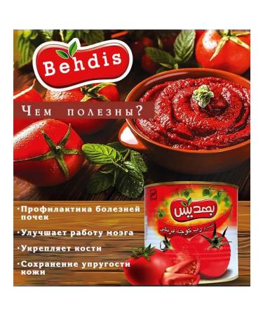 BEHDIS Tomato paste 2 cans of 400 grams - Buy Online on GoSupps.com