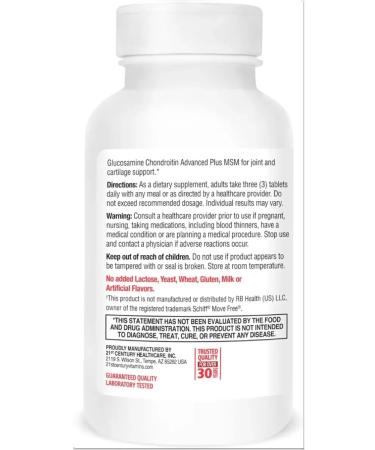 21st Century Glucosamine Chondroitin Advanced 120 Tablets (for joints) - Buy Online on GoSupps.com