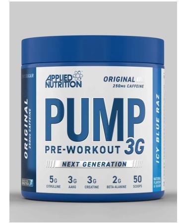 APPLIED NUTRITION PUMP 3G Pre Workout 375g with icy Blue RAZ caffeine