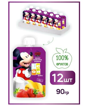 Disney Puree Baby Banan of Cream Strawberries 12*90 g