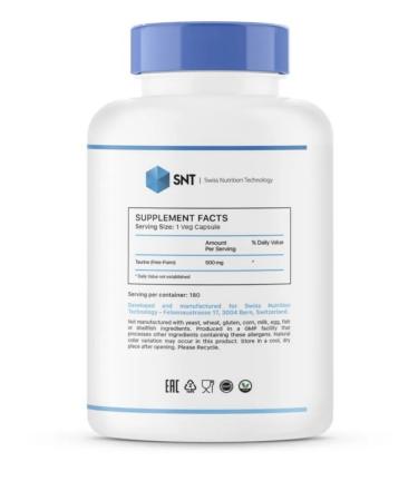 SNT Amino acid Taurine Taurine 500 Mg 180 capsules - Buy Online on GoSupps.com