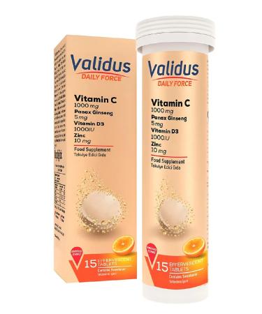 Validus Vitamin C 1000 mg + vitamin D3 Spray tablets 15pcs