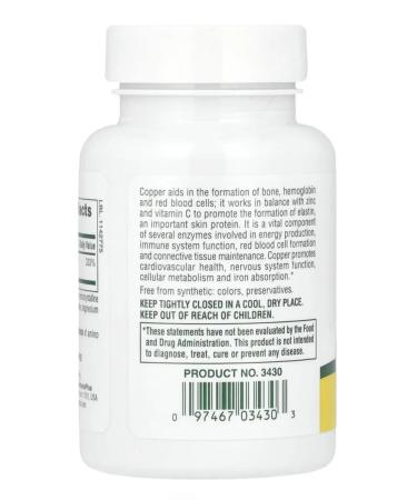 Nature's Plus Copper of 3 mg Copper for blood vessels and immunity 90 tablet - Buy Online on GoSupps.com