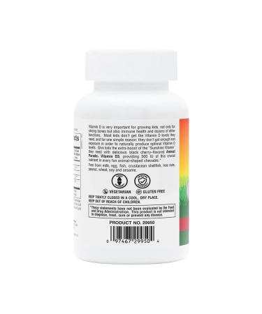 Natures Plus Naturesplus Animal Parade Vitamin D3 500 IU 90 tablets - Buy Online on GoSupps.com