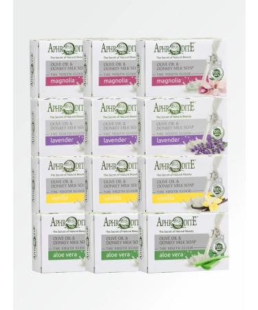Aphrodite Olive -soap natural with donkey milk set 12x85 gr.