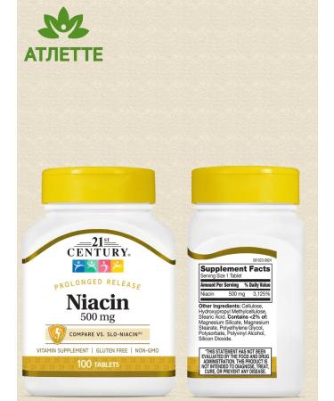 21st Century Niacin from the USA NiaCIN 500 Mg. 100 tab vitamin B3 - Buy Online on GoSupps.com
