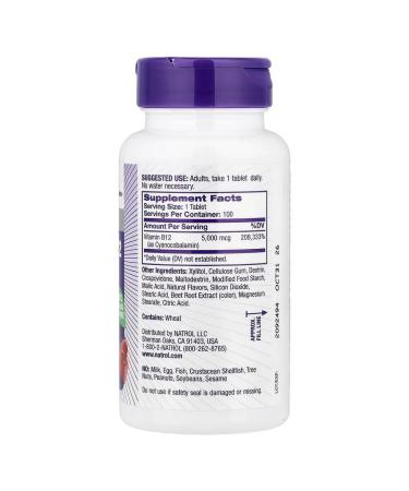 NATROL Vitamin B12 fast -and -detailed 5000 mcg 100 tablets - Buy Online on GoSupps.com