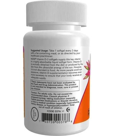 Vitamin D3 Now 120 Vitamin D3 USA 10000Me capsules - Buy Online on GoSupps.com