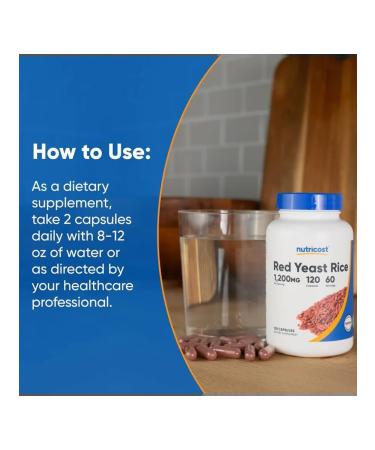 Carlson Nutricost Red Yeast Rice 1200MG 120 Capsules - Buy Online on GoSupps.com