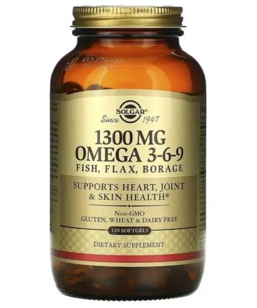 SOLGAR 1300 Mg Omega 3-6-9 120 capsules (1776 mg)