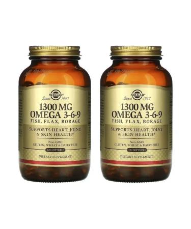 SOLGAR 1300 Mg Omega 3-6-9 120 capsules (1776 mg) x 2 units