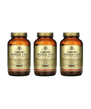 SOLGAR 1300 Mg Omega 3-6-9 120 capsules (1776 mg) x 3 units